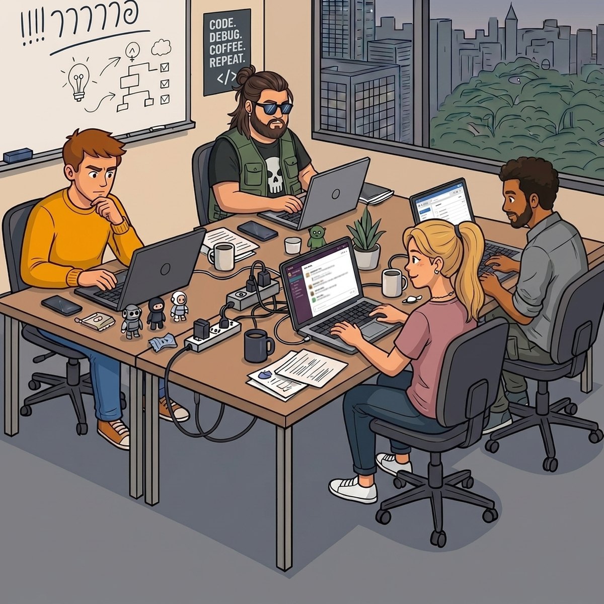 אריק, דימה, דנה וקובי עובדים באופן ספייס